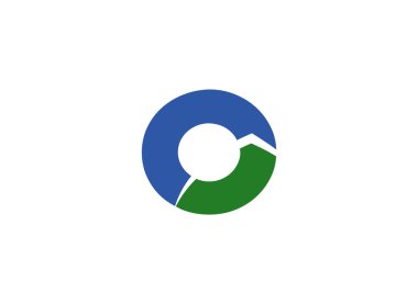 O harfi logo tasarım şablonu elementleri