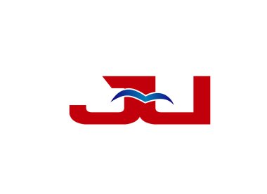 Ju Logo. Vektör grafik marka mektup öğesi