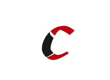 C harfi için soyut simgesi logo