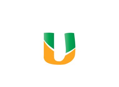 U harfi logo simge tasarım şablonu öğeleri