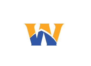 W harfi logo tasarım şablonu ögeleri