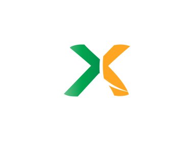 X harfi logo tasarım şablonu elementleri