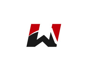 W harfi logo tasarım şablonu ögeleri