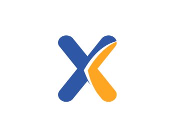 X harfi logo tasarım şablonu elementleri