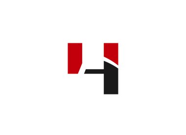 Sayı logo tasarımı. Dört numaralı logosunu görmeniz gerekir. Logo 4 vektör şablonu