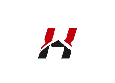 H harfi logo tasarım şablonu elementleri