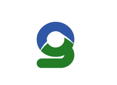 G harfi logo tasarım şablonu elementleri