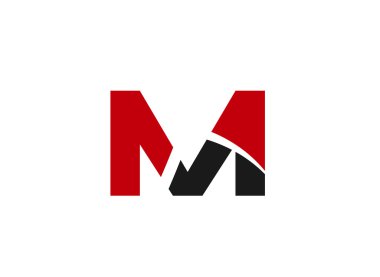 M harfi logo tasarım şablonu elementleri
