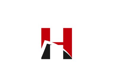 H harfi logo tasarım şablonu elementleri