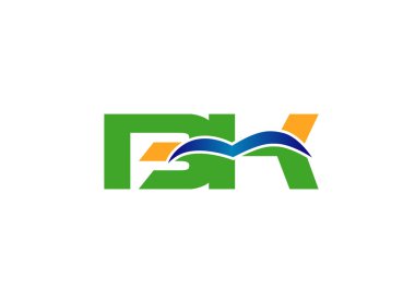 Zarif siyah ve altın alfabe B ve K harfi logosu. Vektör çizim