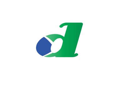 D harfi logo tasarım şablonu ögeleri