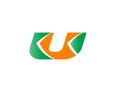 U harfi logo tasarım şablonu elementleri