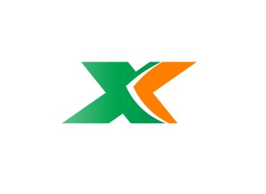 X harfi logo tasarım şablonu elementleri