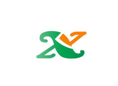 X harfi logo tasarım şablonu elementleri