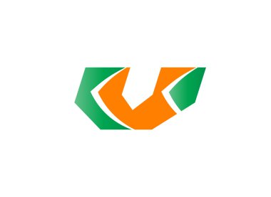 V harfi logo tasarım şablonu elementleri