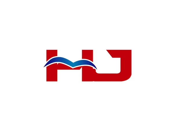 Hj Logo. Élément de lettre de marque graphique vectoriel — Image vectorielle