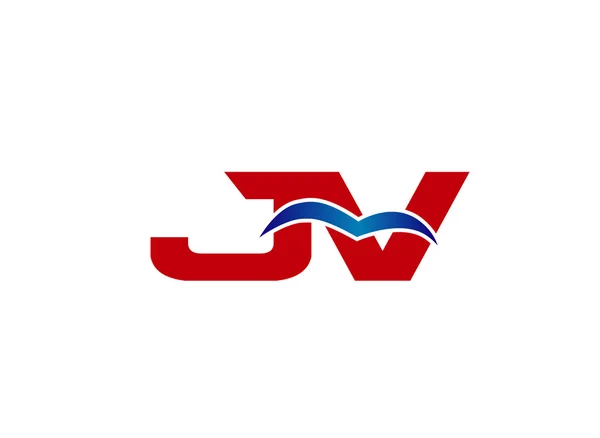 Logo JV. Elemento della lettera di branding grafico vettoriale — Vettoriale Stock