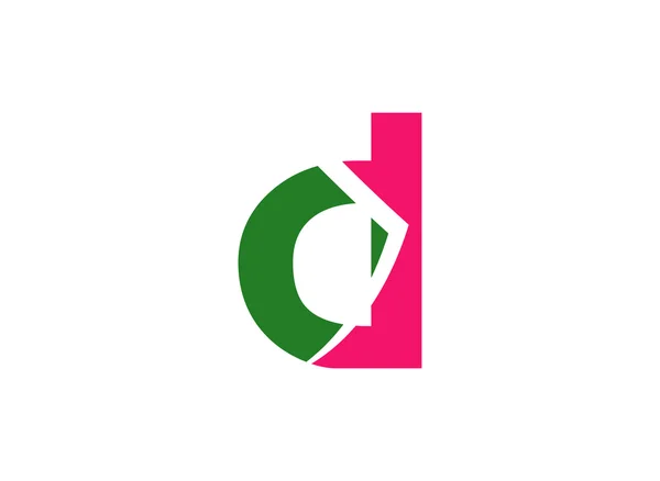 Abstracte pictogram logo voor letter D — Stockvector