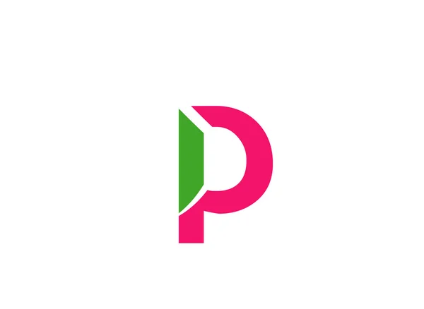 P の文字ロゴ アイコン テンプレート要素 — ストックベクタ