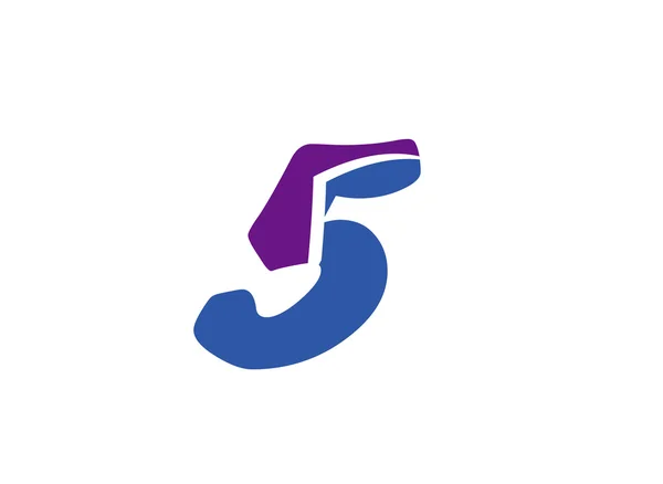 Número logotipo design.Number cinco logo.Logo 5 vector plantilla — Archivo Imágenes Vectoriales