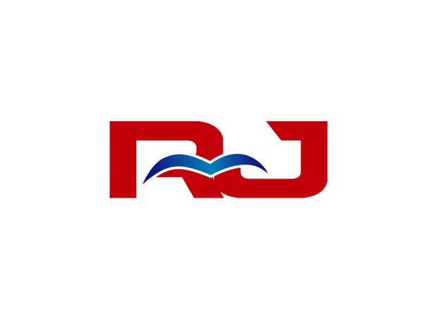 Brev Rj logotyp. Brev Rj logotyp — Stock vektor