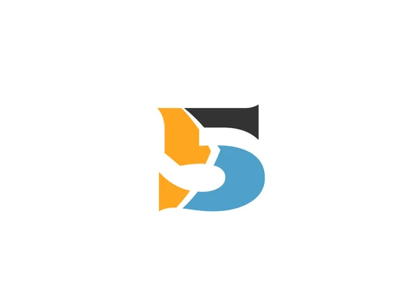 Nummer vijf logo. Logo 5 vector sjabloon — Stockvector