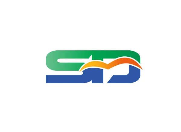 Letra S y D logo — Vector de stock