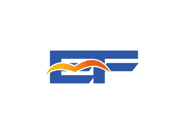Logo EF. Elemento de carta de marca gráfica vectorial — Vector de stock