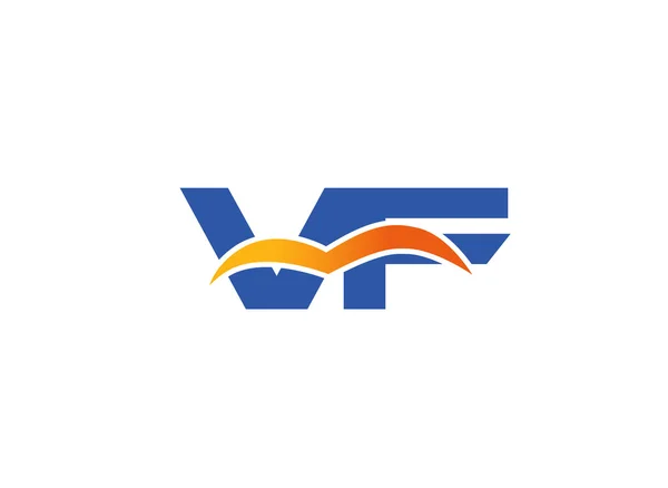 Logo VF. Elemento de carta de marca gráfica vectorial — Vector de stock