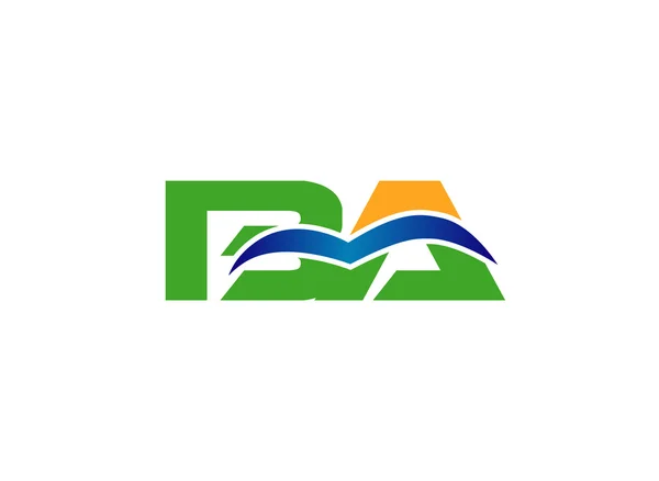 Logotipo de la letra vinculada al grupo BA — Vector de stock
