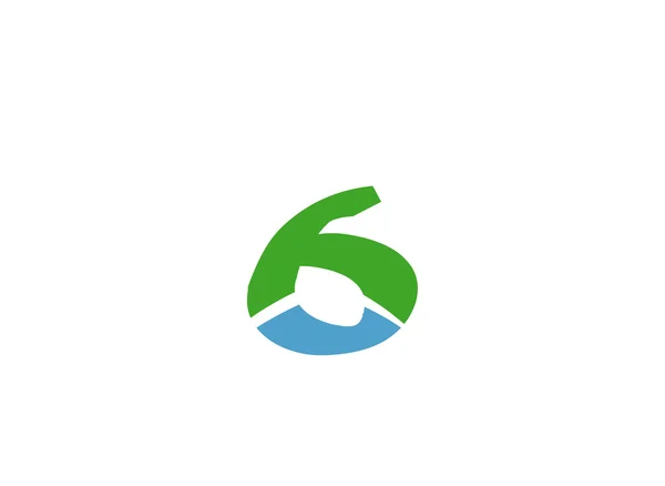 Αριθμός έξι 6 εικονίδιο με το λογότυπο — Διανυσματικό Αρχείο