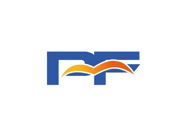 Pf-Logo. Vektorgrafik Branding Buchstabenelement — Stockvektor