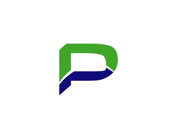 Letra p logotipo ícone design elementos de modelo. Sinal de cor vetorial — Vetor de Stock