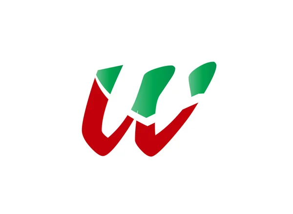Letra W logotipo ícone design elementos de modelo. Sinal de cor vetorial —  Vetores de Stock