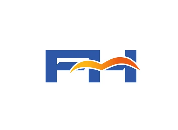 Logo inicial de la empresa FH — Vector de stock