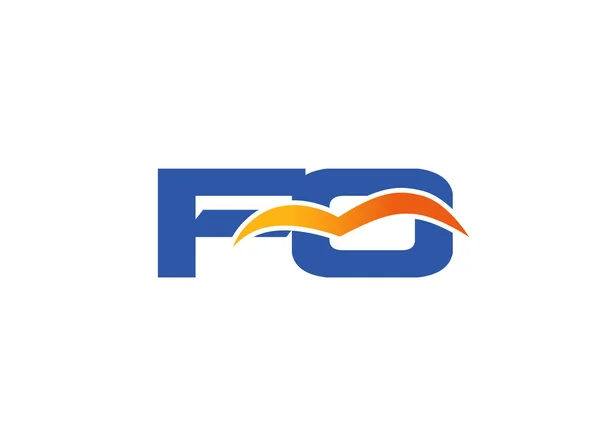 FO logotipo inicial de la empresa — Vector de stock