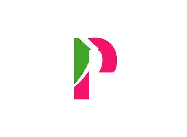 手紙 p ロゴ アイコン デザイン テンプレートの要素です。ベクトル色記号 — ストックベクタ