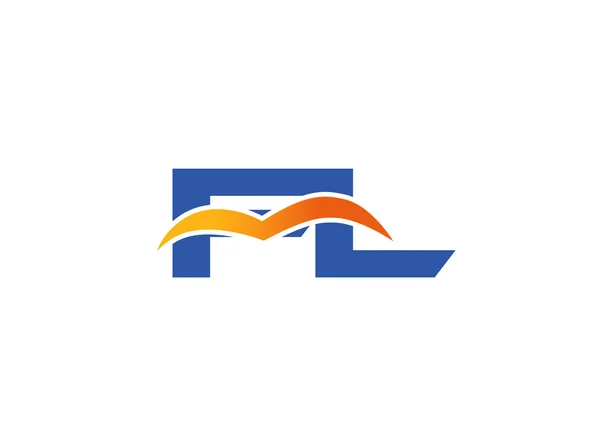 LF Logo. Vector Graphic Branding Letter Element — Stock Vector