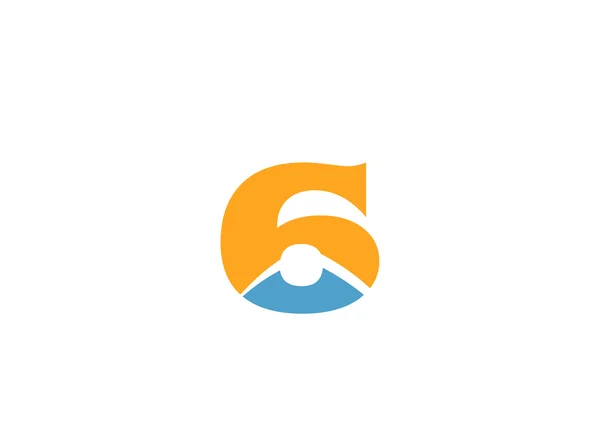Number 6 logo. Vector logotype design. — Stock Vector