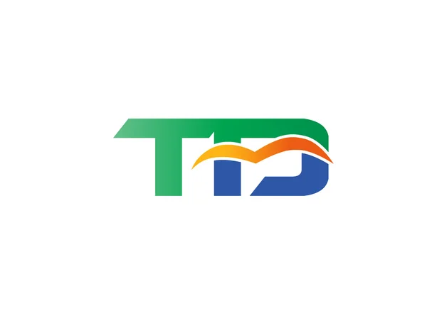 Logo TD. Elemento de carta de marca gráfica vectorial — Vector de stock