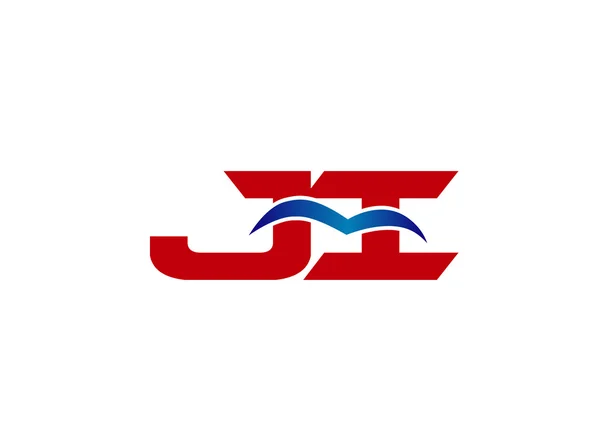 Empresa JI vinculado logotipo carta — Vetor de Stock