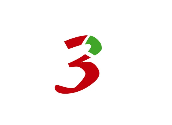 Nummer 3 logotyp. Vektor logotypen design — Stock vektor