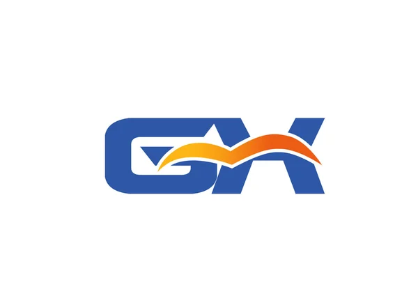 GX brief logo gekoppeld brief bedrijfslogo — Stockvector
