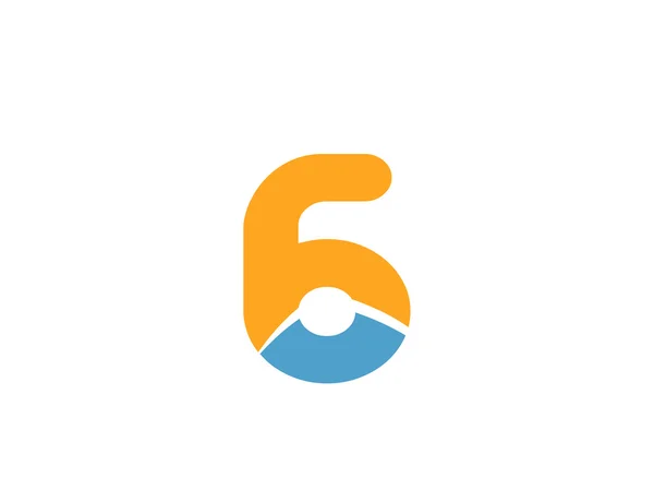 Διάνυσμα σημάδι σφαιρικό αριθμός 6 λογότυπο — Διανυσματικό Αρχείο