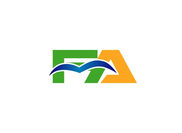 Logo de la letra vinculada empresa FA — Vector de stock
