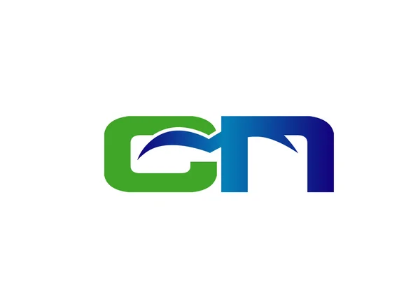 Logo de la carta vinculada a la empresa CN — Vector de stock