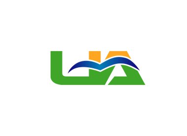 Mektup ve bir, ua logo vektör