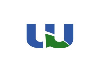 W harfi logo tasarım şablonu ögeleri