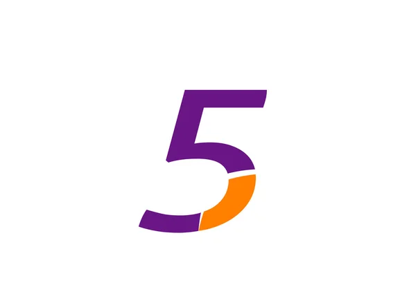 Logo número cinco. Diseño del logotipo del vector — Archivo Imágenes Vectoriales