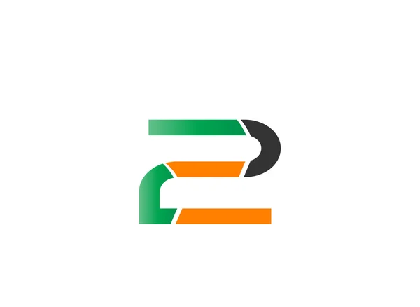 Nummer 2 logo. Vector logo ontwerp — Stockvector